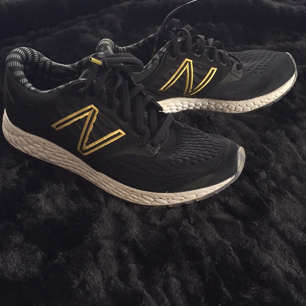 Black and Gold New Balance Sneakers